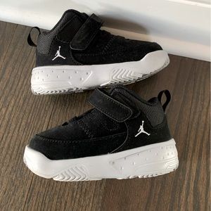 Boys black and gray Jordan shoes